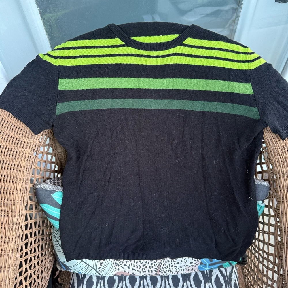 Armani Exchange Black and Green Knit Top bought in NYC in 1997